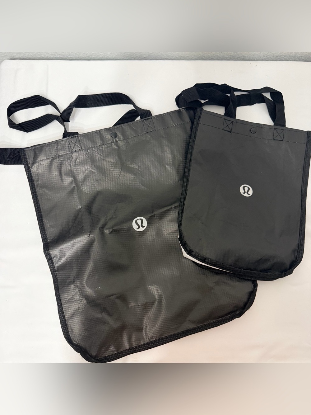 lululemon athletica Black Reusable Tote Bags - Set of 2